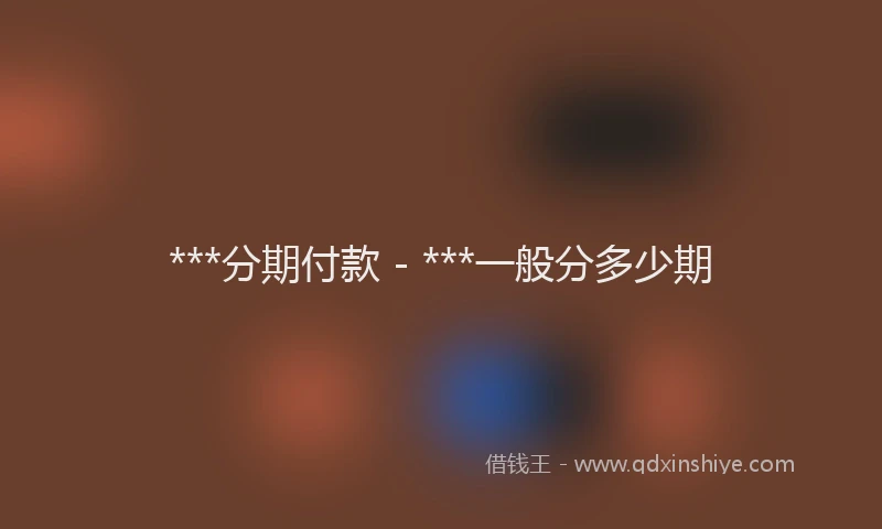 ***分期付款 - ***一般分多少期