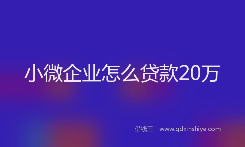 小微企业怎么贷款20万