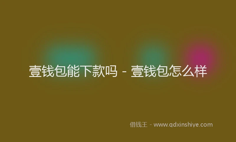 壹钱包能下款吗 - 壹钱包怎么样