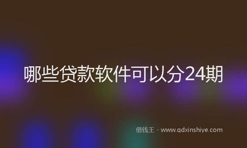 哪些贷款软件可以分24期