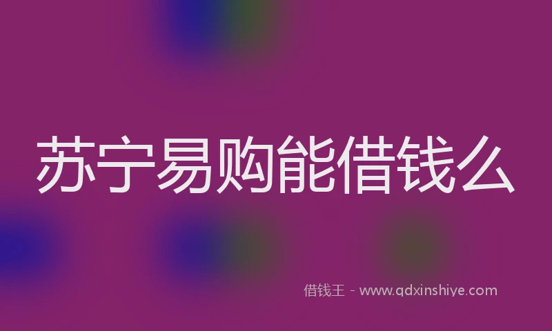 苏宁易购能借钱么