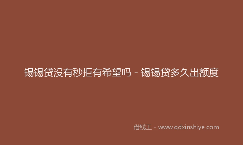 锡锡贷没有秒拒有希望吗 - 锡锡贷多久出额度