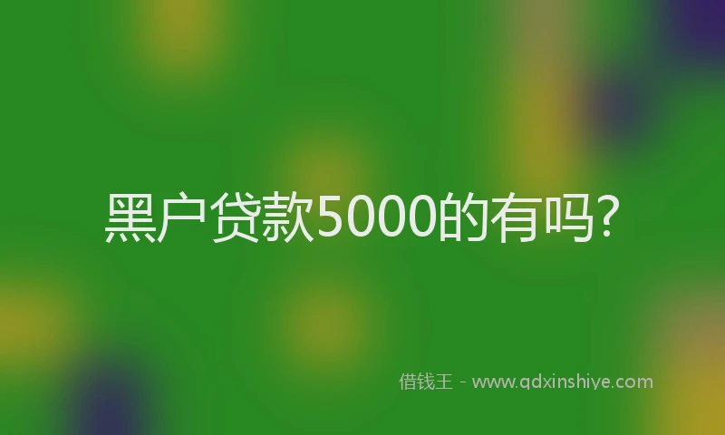 黑户贷款5000的有吗?