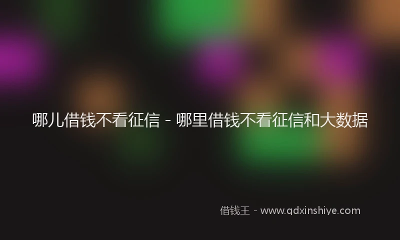 哪儿借钱不看征信 - 哪里借钱不看征信和大数据