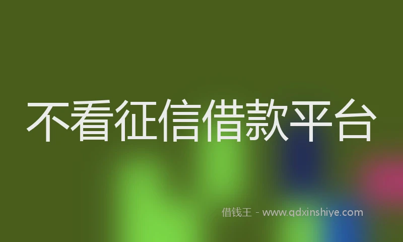不看征信借款平台