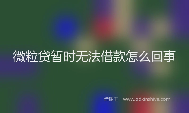 微粒贷暂时无法借款怎么回事