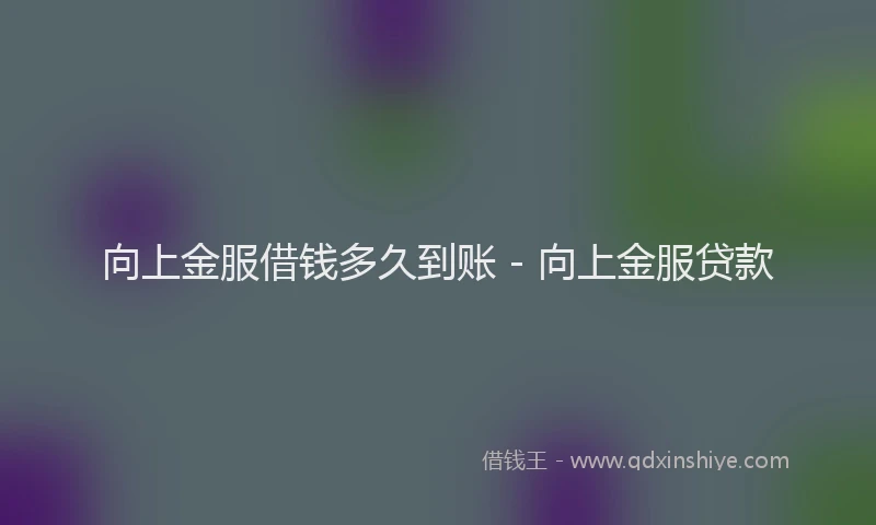 向上金服借钱多久到账 - 向上金服贷款