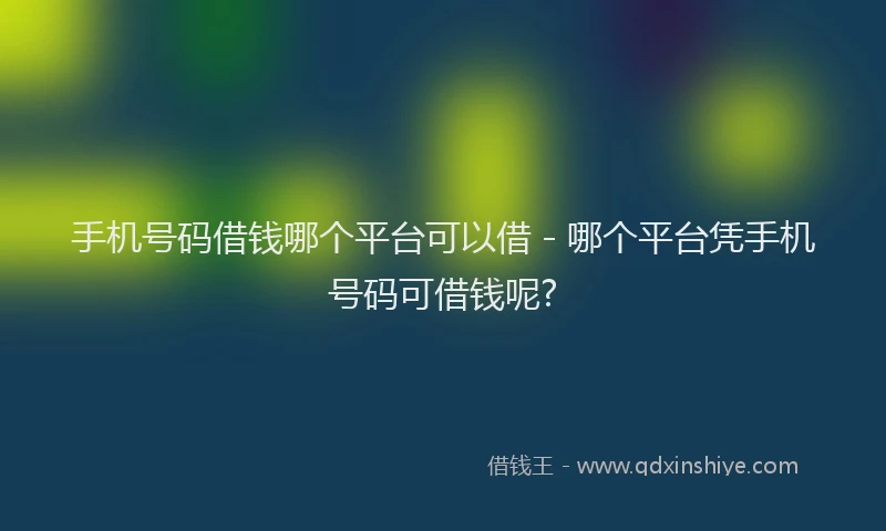 手机号码借钱哪个平台可以借 - 哪个平台凭手机号码可借钱呢?