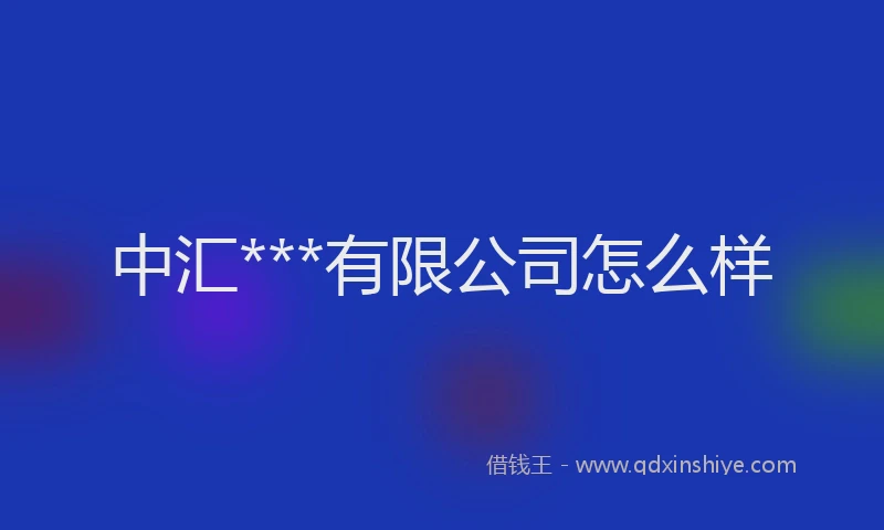 中汇***有限公司怎么样