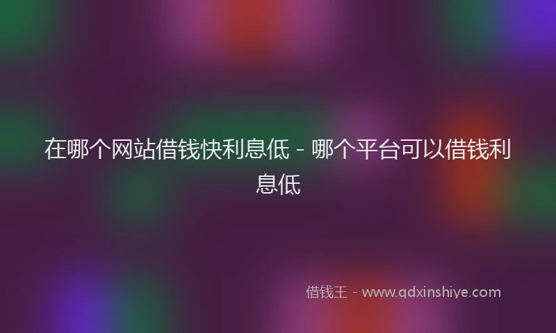 在哪个网站借钱快利息低 - 哪个平台可以借钱利息低