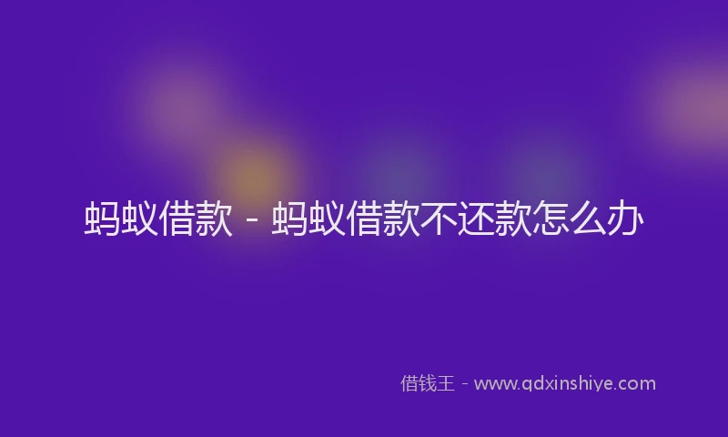 蚂蚁借款 - 蚂蚁借款不还款怎么办