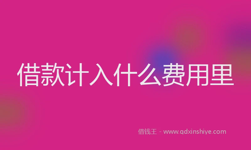 借款计入什么费用里