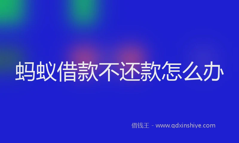 蚂蚁借款不还款怎么办