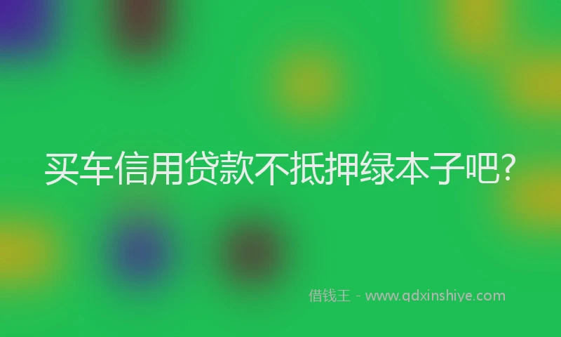 买车信用贷款不抵押绿本子吧?