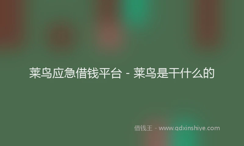 莱鸟应急借钱平台 - 莱鸟是干什么的