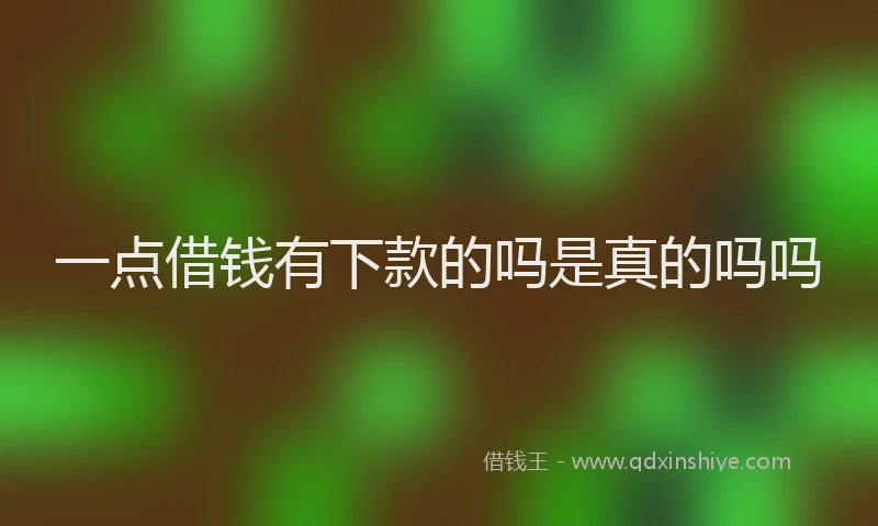 一点借钱有下款的吗是真的吗吗