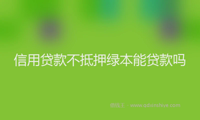 信用贷款不抵押绿本能贷款吗