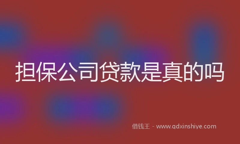 担保公司贷款是真的吗
