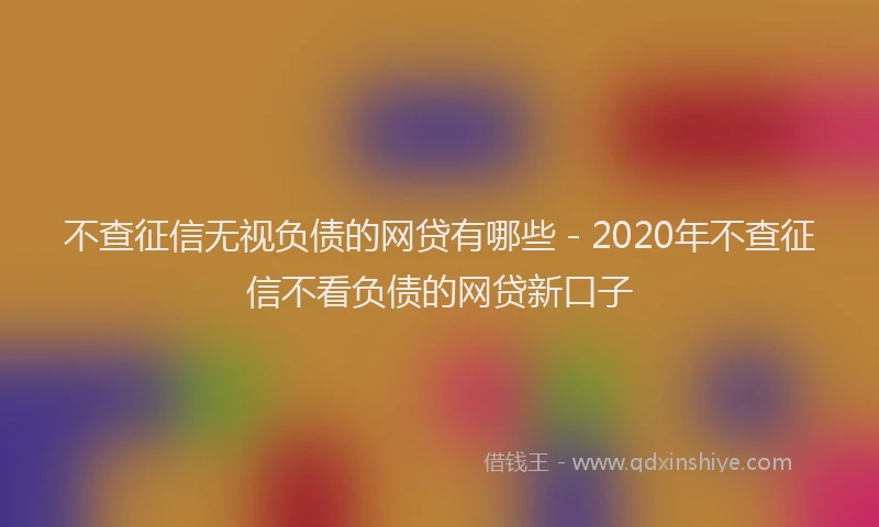 不查征信无视负债的网贷有哪些 - 2020年不查征信不看负债的网贷新口子