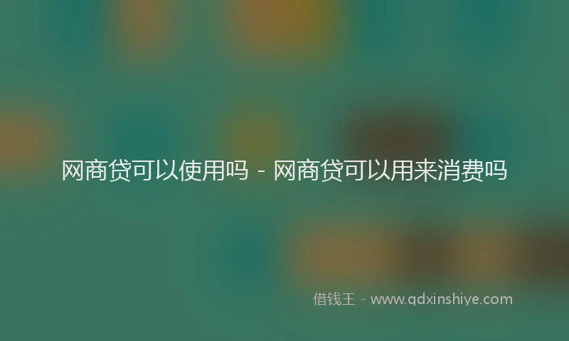 网商贷可以使用吗 - 网商贷可以用来消费吗