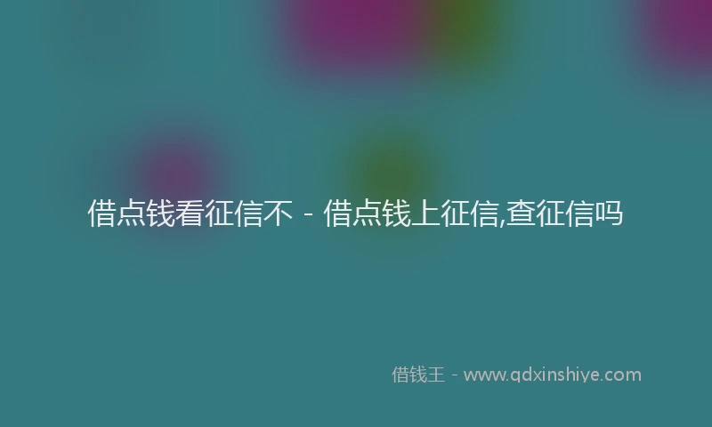 借点钱看征信不 - 借点钱上征信,查征信吗