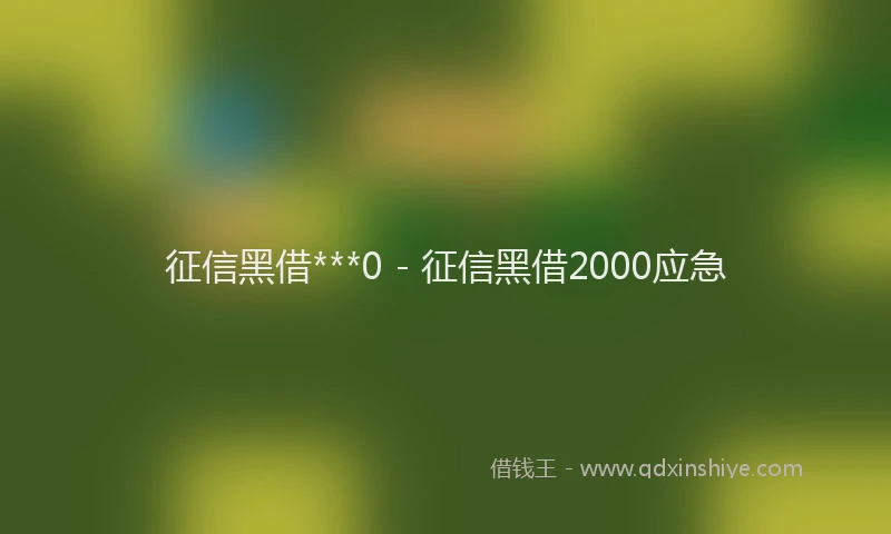 征信黑借***0 - 征信黑借2000应急
