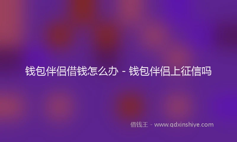 钱包伴侣借钱怎么办 - 钱包伴侣上征信吗