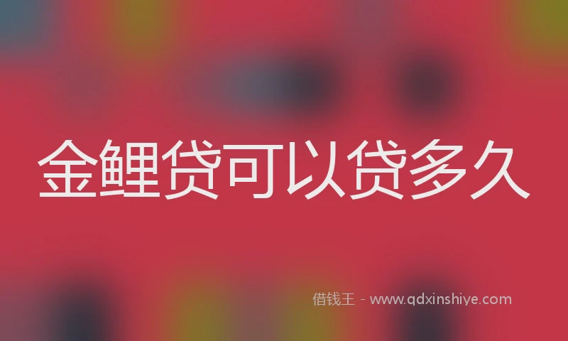 金鲤贷可以贷多久