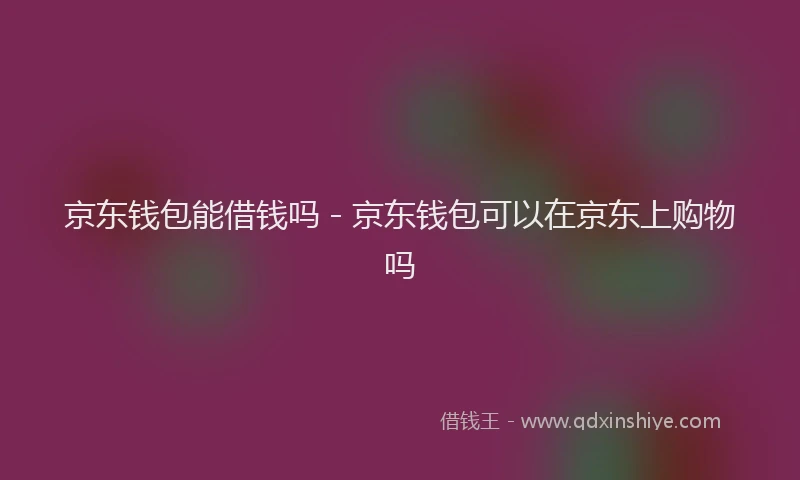 京东钱包能借钱吗 - 京东钱包可以在京东上购物吗