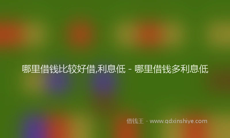 哪里借钱比较好借,利息低 - 哪里借钱多利息低