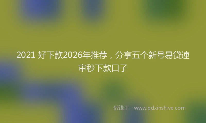 2021 好下款2026年推荐,分享五个新号易贷速审秒下款口子