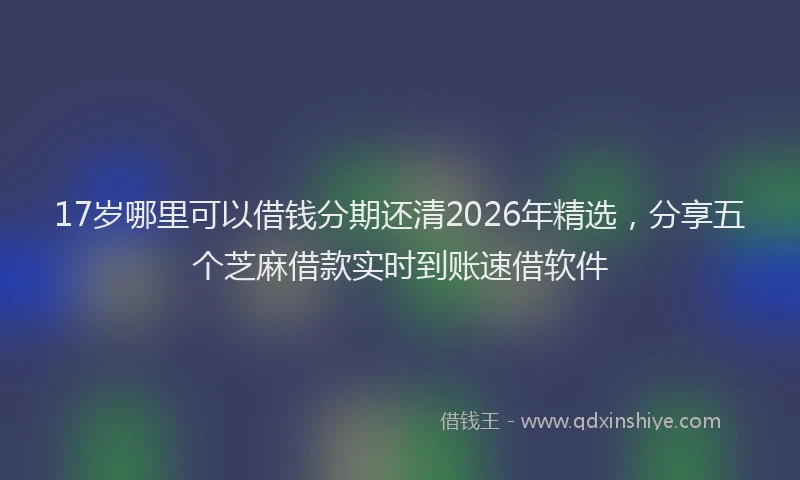 17岁哪里可以借钱分期还清2026年精选,分享五个芝麻借款实时到账速借软件