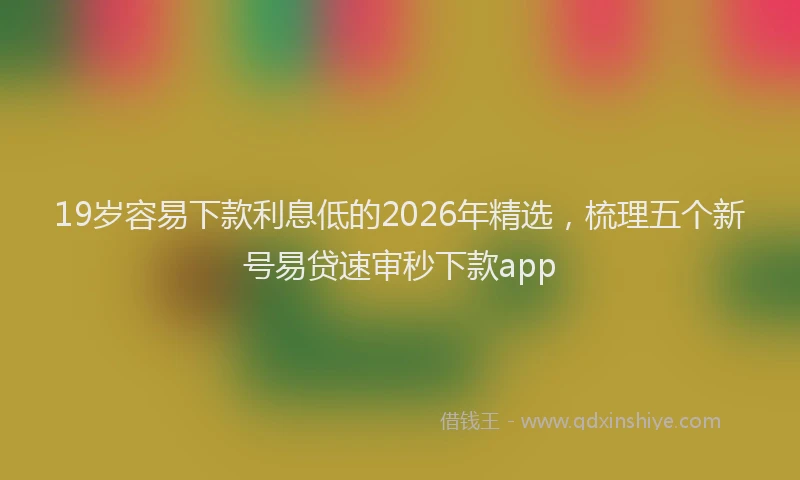 19岁容易下款利息低的2026年精选，梳理五个新号易贷速审秒下款app