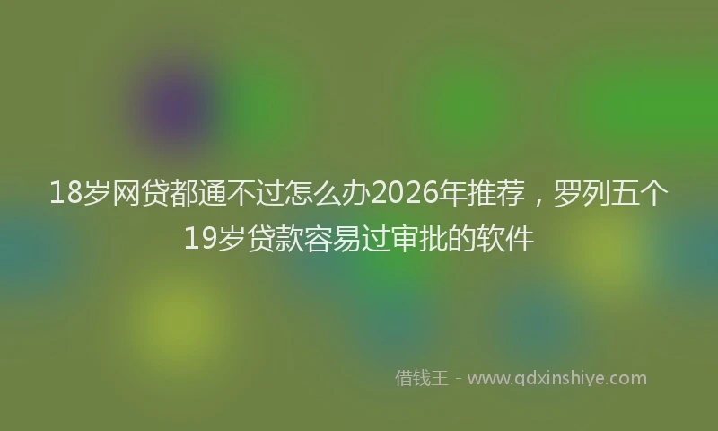 18岁网贷都通不过怎么办2026年推荐，罗列五个19岁贷款容易过审批的软件