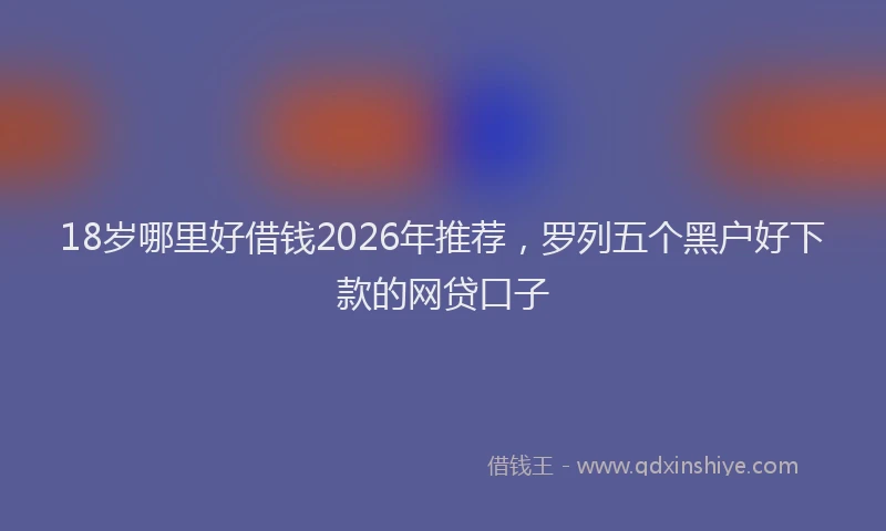18岁哪里好借钱2026年推荐，罗列五个黑户好下款的网贷口子
