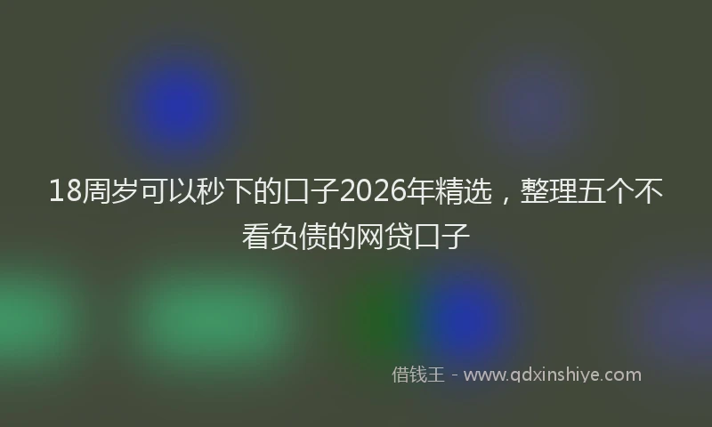 18周岁可以秒下的口子2026年精选，整理五个不看负债的网贷口子