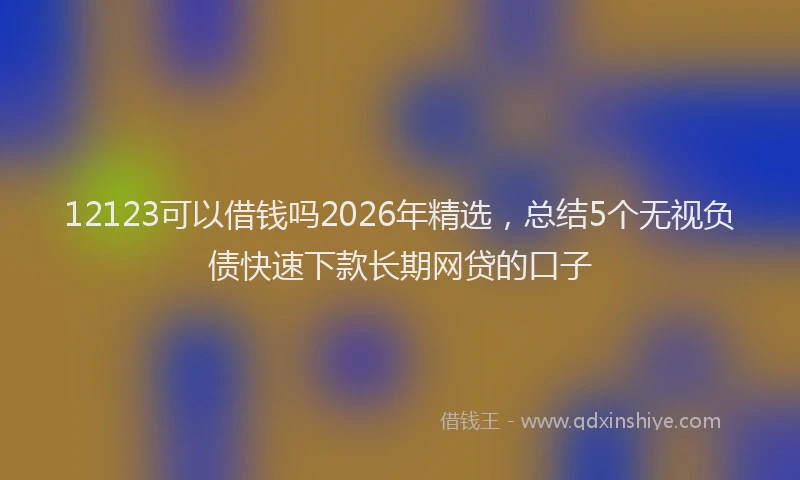 12123可以借钱吗2026年精选，总结5个无视负债快速下款长期网贷的口子
