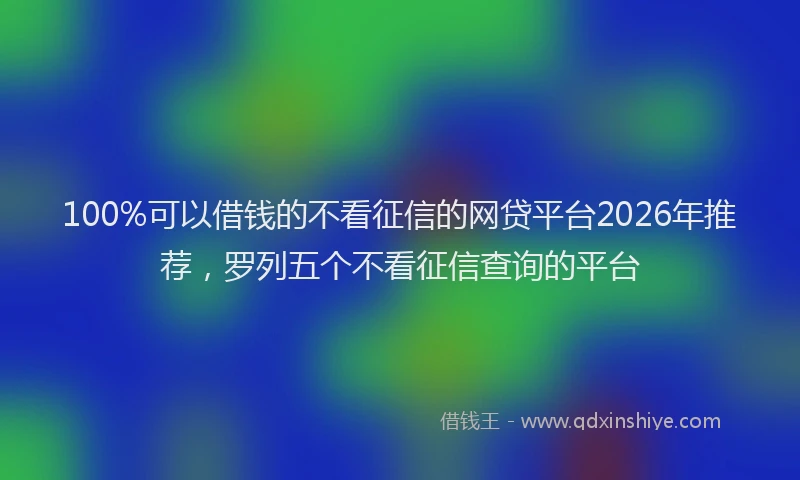 100%可以借钱的不看征信的网贷平台2026年推荐，罗列五个不看征信查询的平台