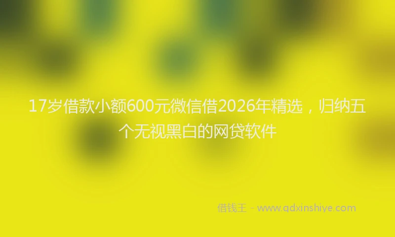 17岁借款小额600元微信借2026年精选，归纳五个无视黑白的网贷软件