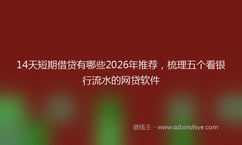 14天短期借贷有哪些2026年推荐,梳理五个看银行流水的网贷软件