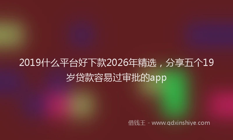 2019什么平台好下款2026年精选，分享五个19岁贷款容易过审批的app