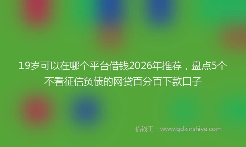 19岁可以在哪个平台借钱2026年推荐，盘点5个不看征信负债的网贷百分百下款口子