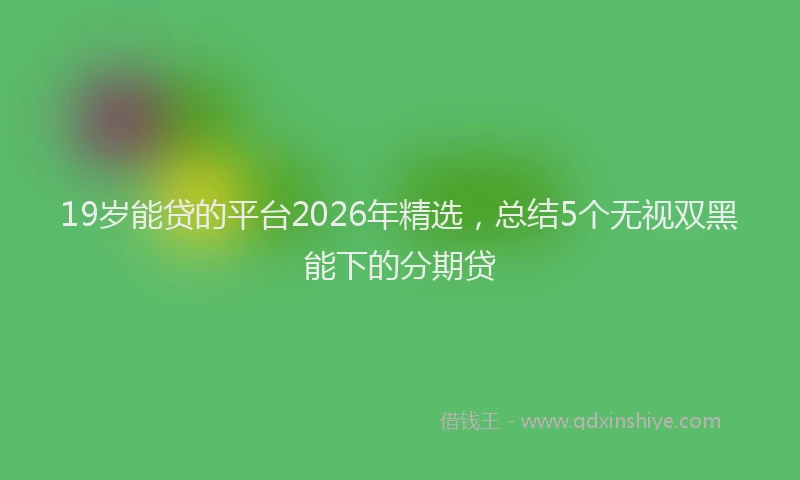 19岁能贷的平台2026年精选，总结5个无视双黑能下的分期贷