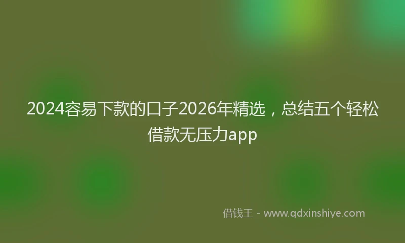 2024容易下款的口子2026年精选，总结五个轻松借款无压力app
