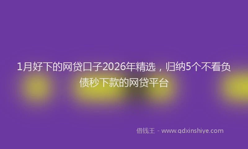 1月好下的网贷口子2026年精选，归纳5个不看负债秒下款的网贷平台