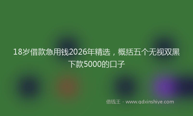 18岁借款急用钱2026年精选，概括五个无视双黑下款5000的口子