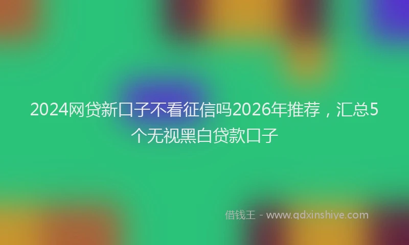 2024网贷新口子不看征信吗2026年推荐,汇总5个无视黑白贷款口子