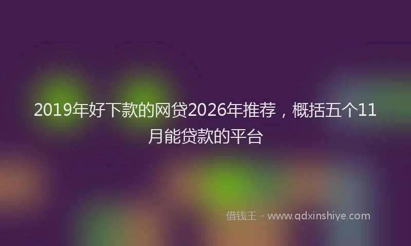 2019年好下款的网贷2026年推荐,概括五个11月能贷款的平台