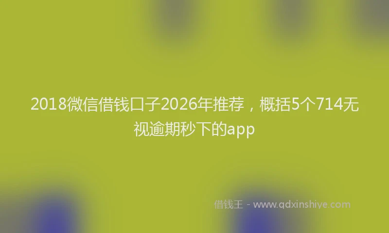 2018微信借钱口子2026年推荐，概括5个714无视逾期秒下的app
