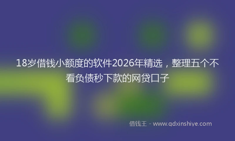18岁借钱小额度的软件2026年精选，整理五个不看负债秒下款的网贷口子